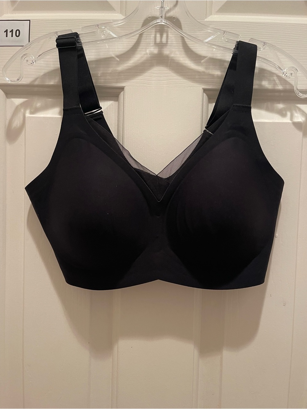 OEAK JELLY Black Seamless Support Bra with Mesh Accent - Women Intimates
